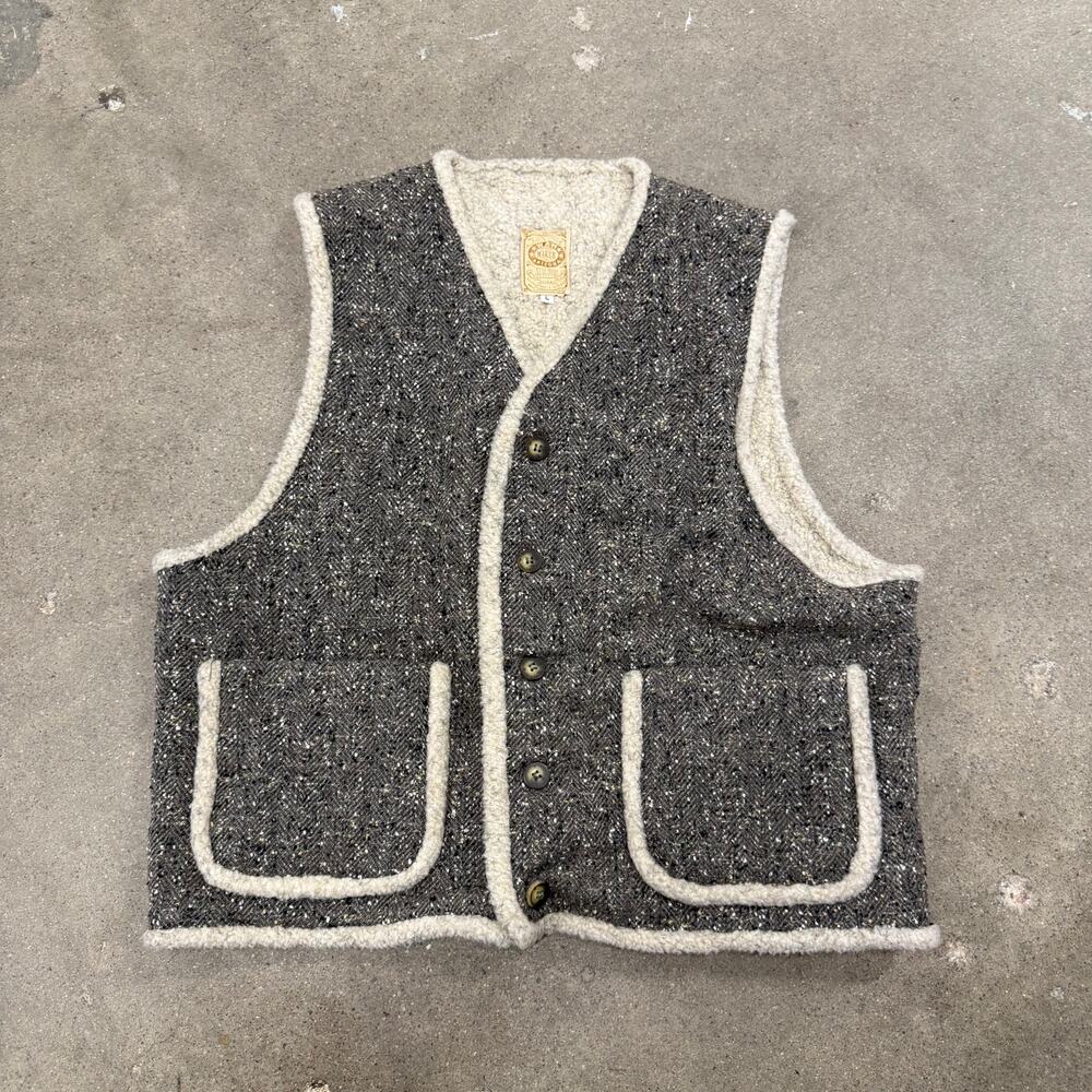 Vintage Wah Maker Wool Tweed Fur Lined Western Gray Women Large